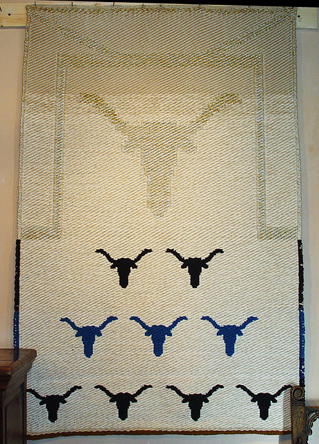 Longhorn Steer Tapestry by Tina B. Woolley: click to enlarge
