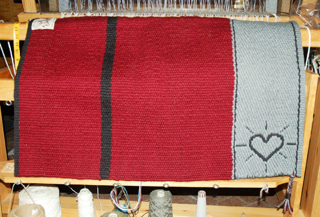 Handmade "Heart Brand" Saddle Blanket: click to enlarge