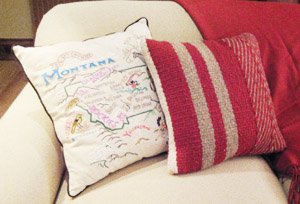 Hand-Woven Sofa Pillows by Tina B. Woolley: click to enlarge