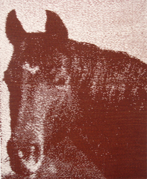 "Brown Cow" Tapestry by Tina B. Woolley: click to enlarge