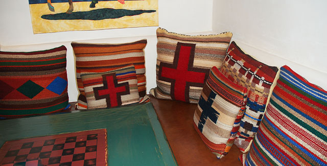 Handwoven "Cross Pillows" by Tina B. Woolley: click to enlarge