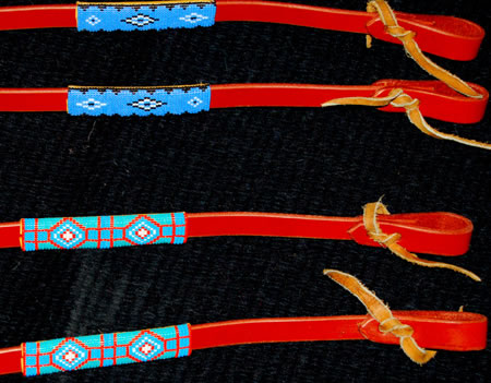 Handmade Beaded Leather Reins: click to enlarge