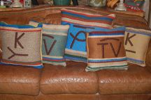 Handwoven &quot;Branded&quot; Pillows by Tina B. Woolley