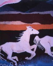 &quot;Running Horses&quot; Tapestry by Tina B. Woolley