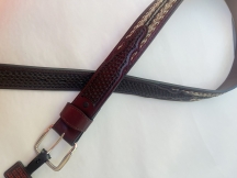 Leather Belt With Braided Horsehair Inlay by Wild West Braiding