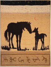 &quot;Mare and Foal&quot; Tapestry by Tina B. Woolley