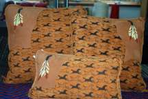 Handmade Leather Pillows With Beadwork