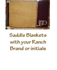 Saddle blankets with your Ranch Brand or Initials