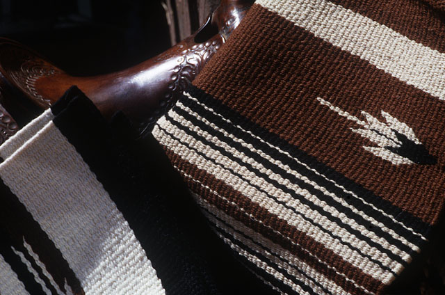hand-woven saddleblankets by Christina Bergh Woolley at the Brown Cow Saddle Blanket Company.