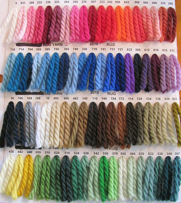 yarn color chart for custom woven saddle blankets